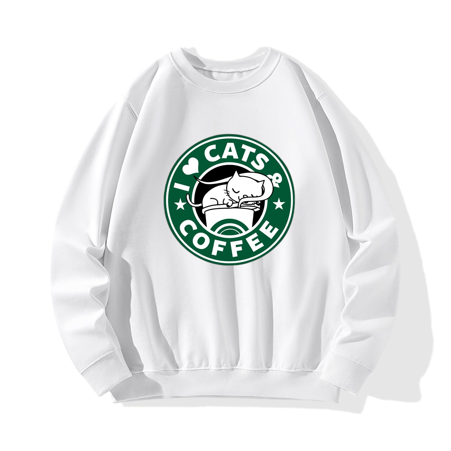 Sweatershirt Cotton i love cats and coffee