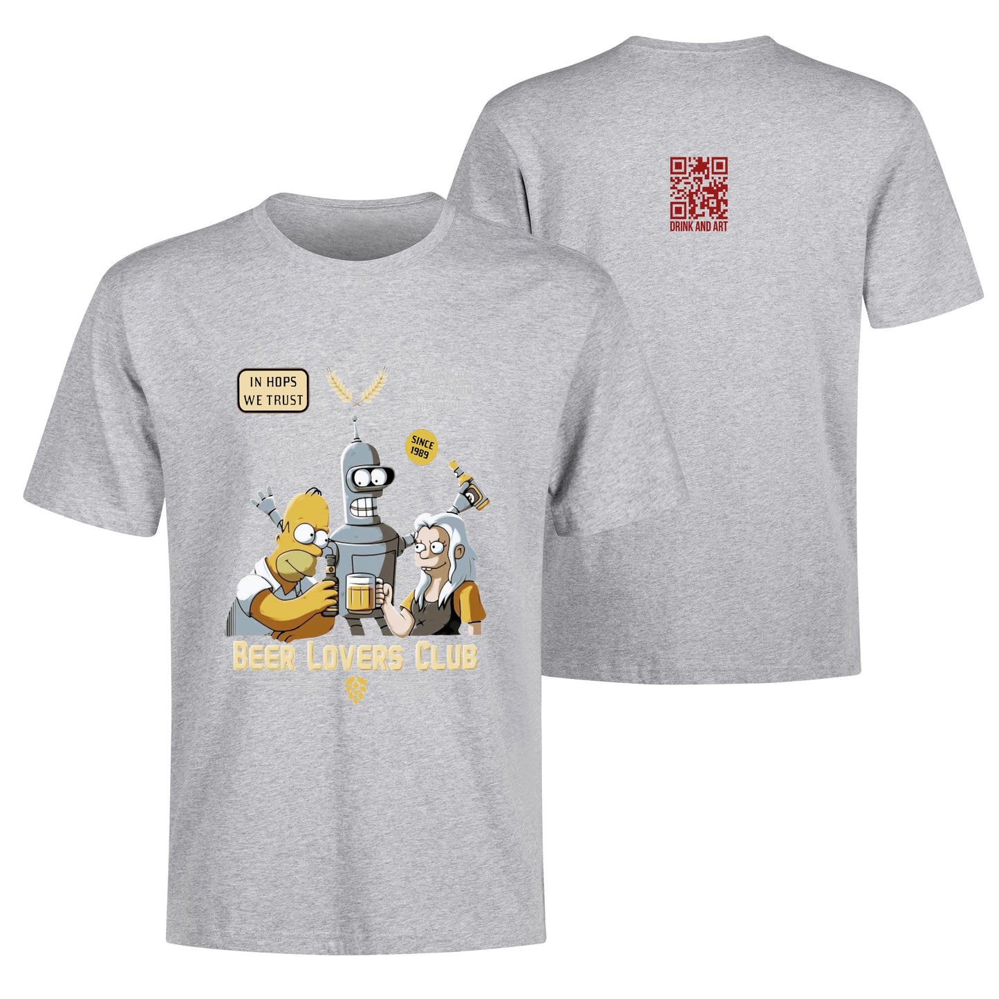 T-Shirt Beer Lover Homer, Bender, Bean