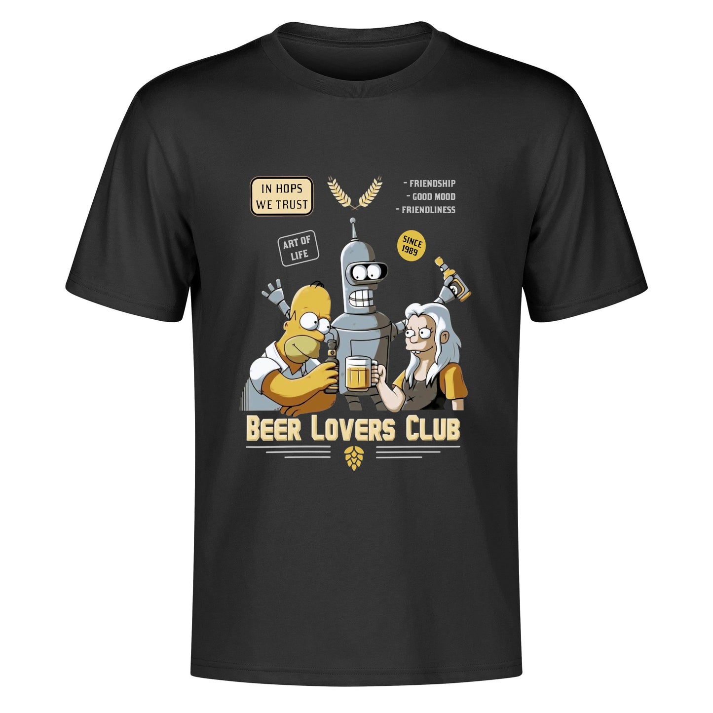 T-Shirt Beer Lover Homer, Bender, Bean