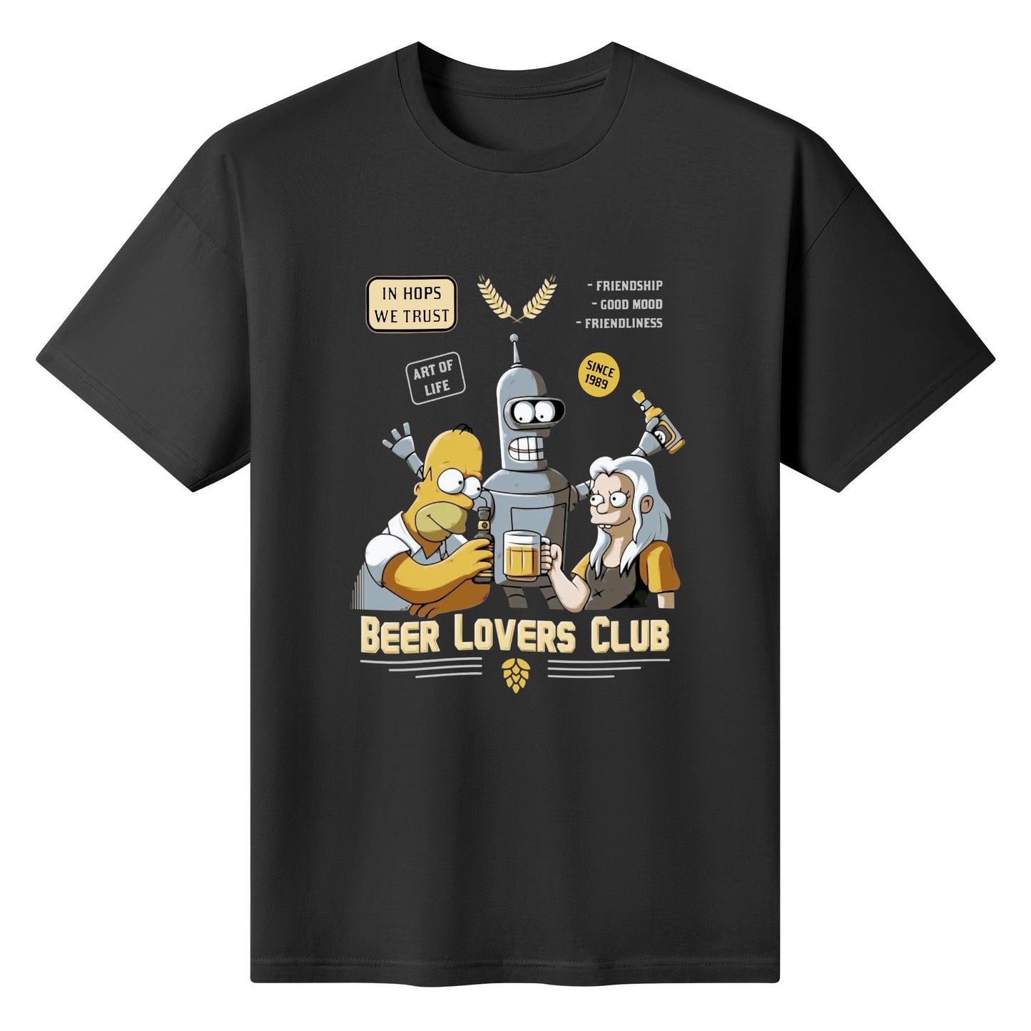 T-Shirt Beer Lover Homer, Bender, Bean