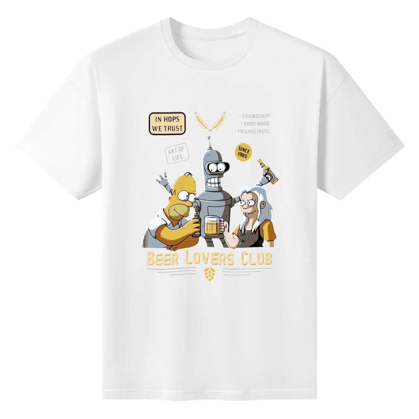 T-Shirt Beer Lover Homer, Bender, Bean