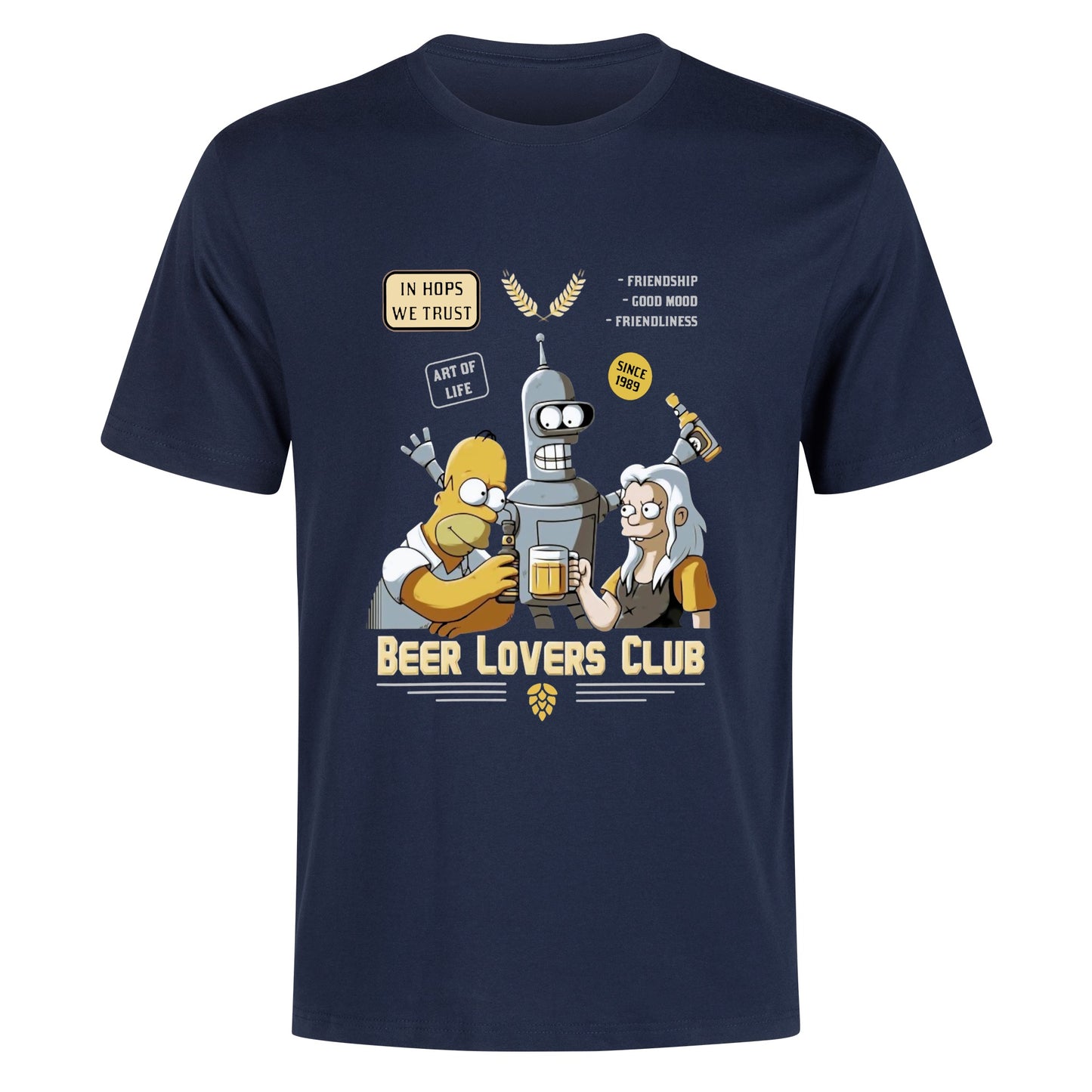 T-Shirt Beer Lover Homer, Bender, Bean