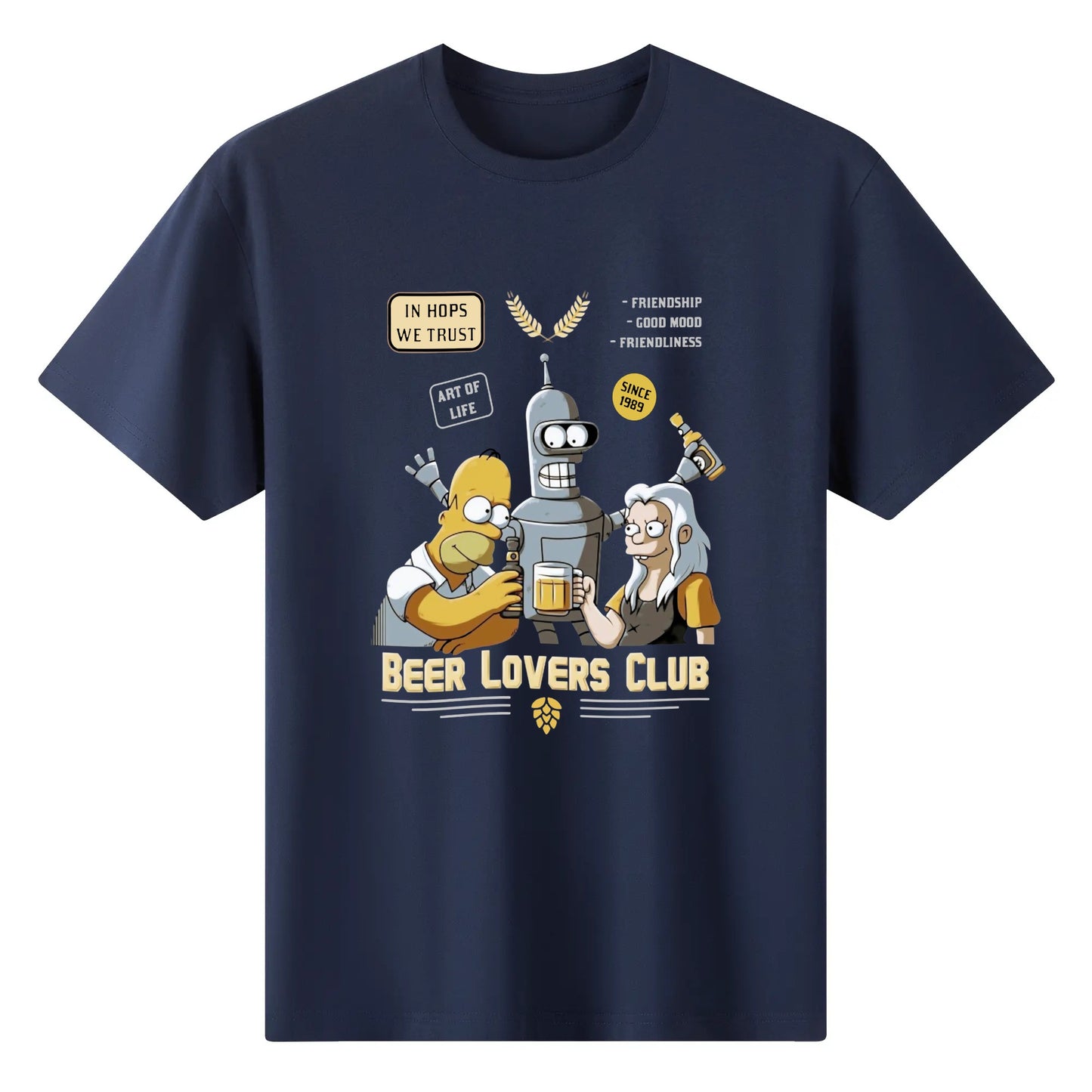 T-Shirt Beer Lover Homer, Bender, Bean