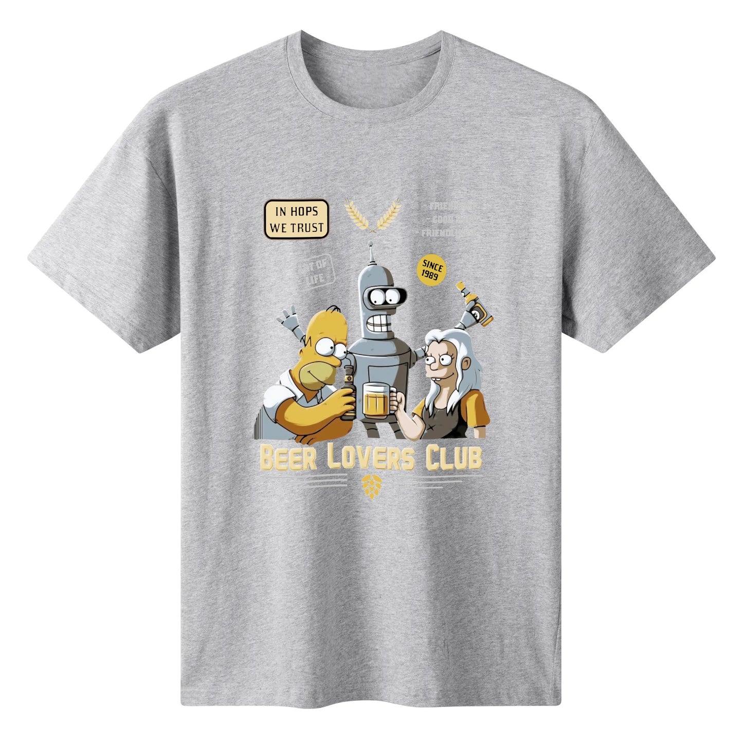 T-Shirt Beer Lover Homer, Bender, Bean