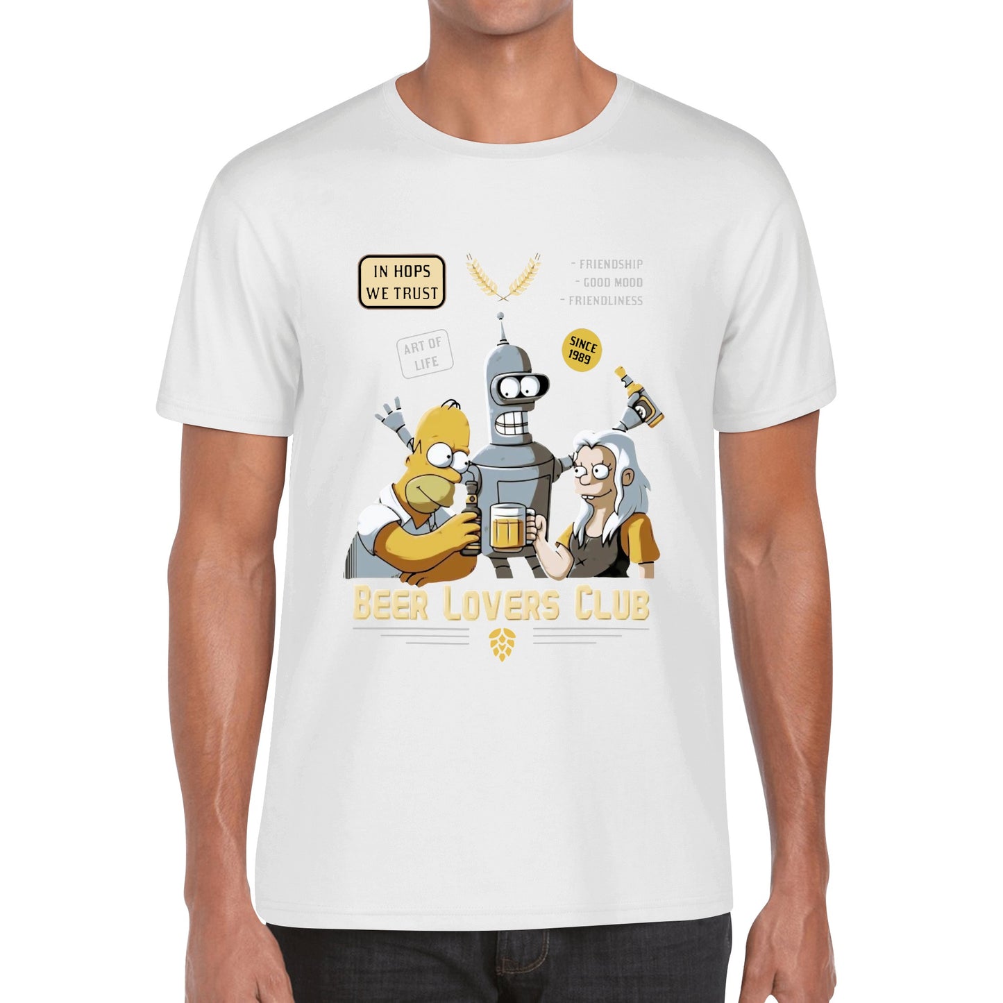 T-Shirt Beer Lover Homer, Bender, Bean