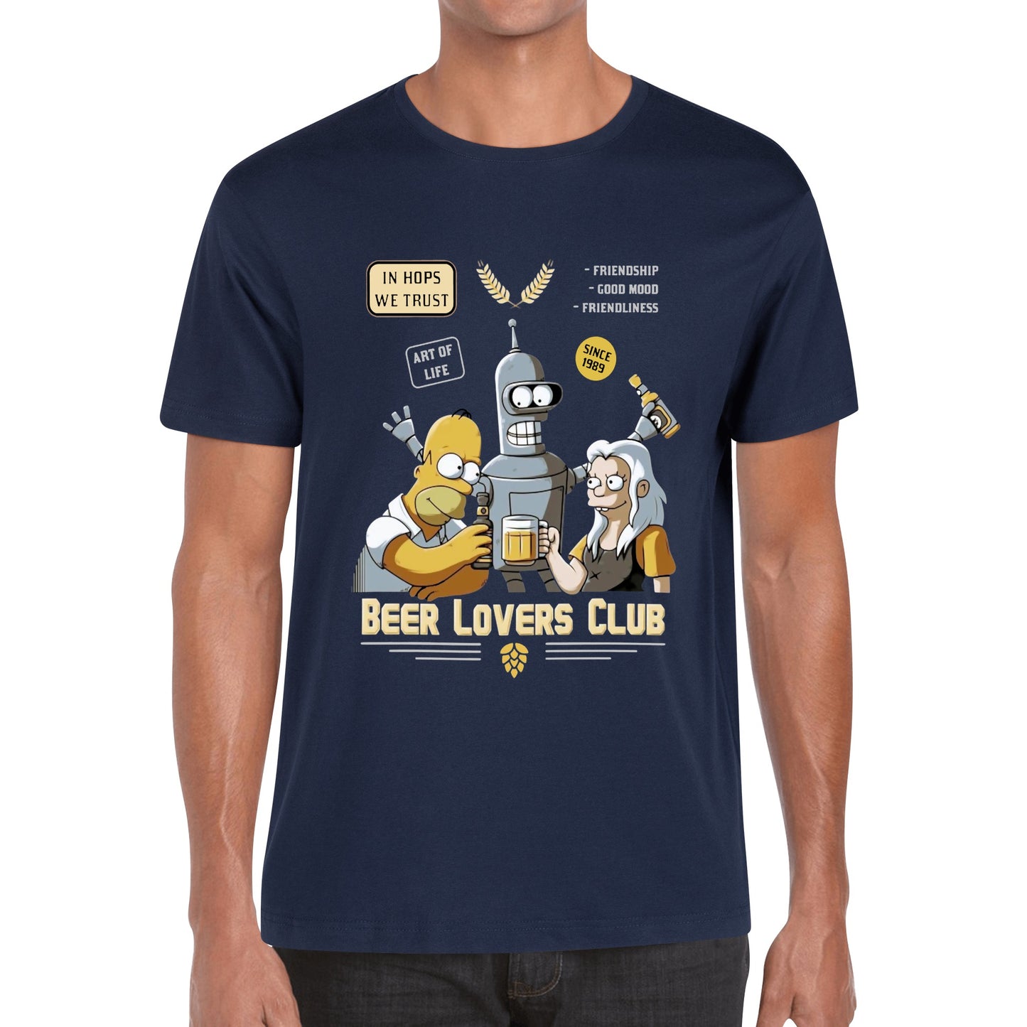 T-Shirt Beer Lover Homer, Bender, Bean