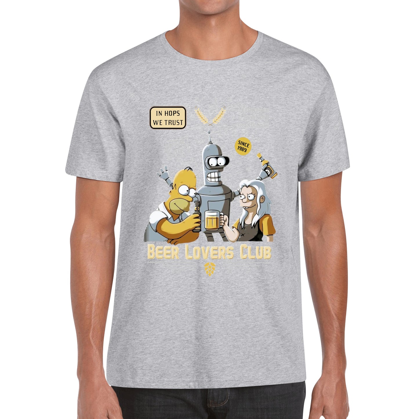 T-Shirt Beer Lover Homer, Bender, Bean