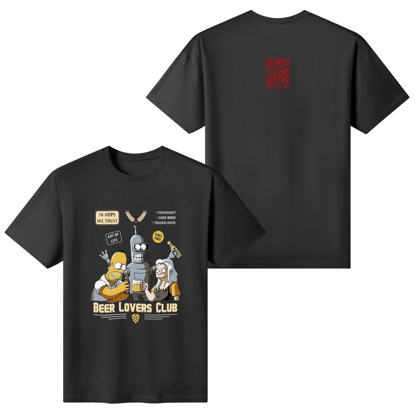 T-Shirt Beer Lover Homer, Bender, Bean