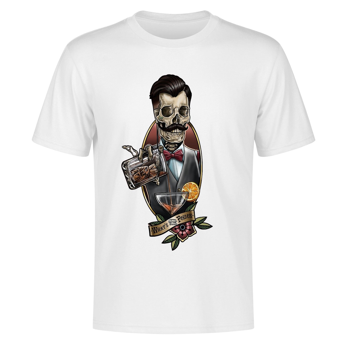 T-Shirt Bartender Skull Tattoo