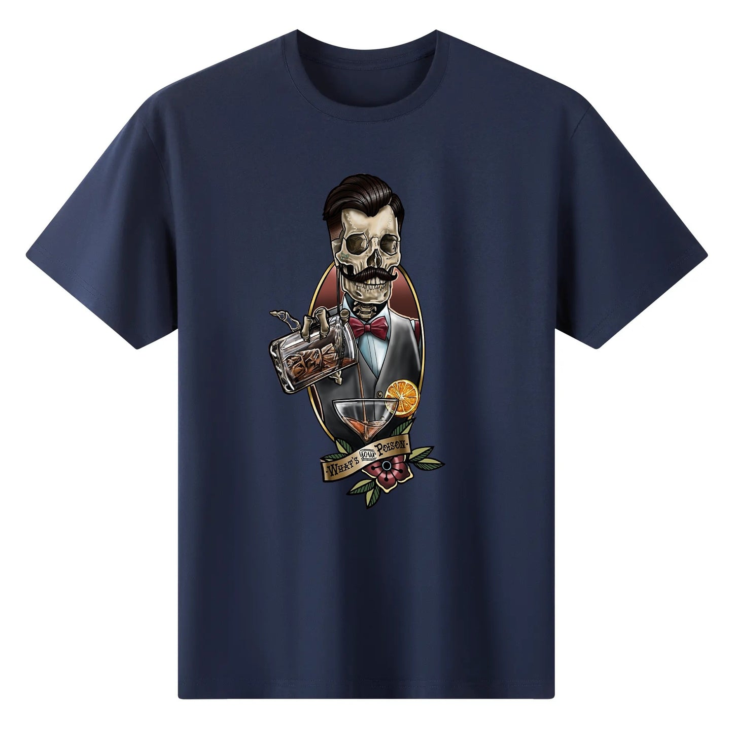 T-Shirt Bartender Skull Tattoo