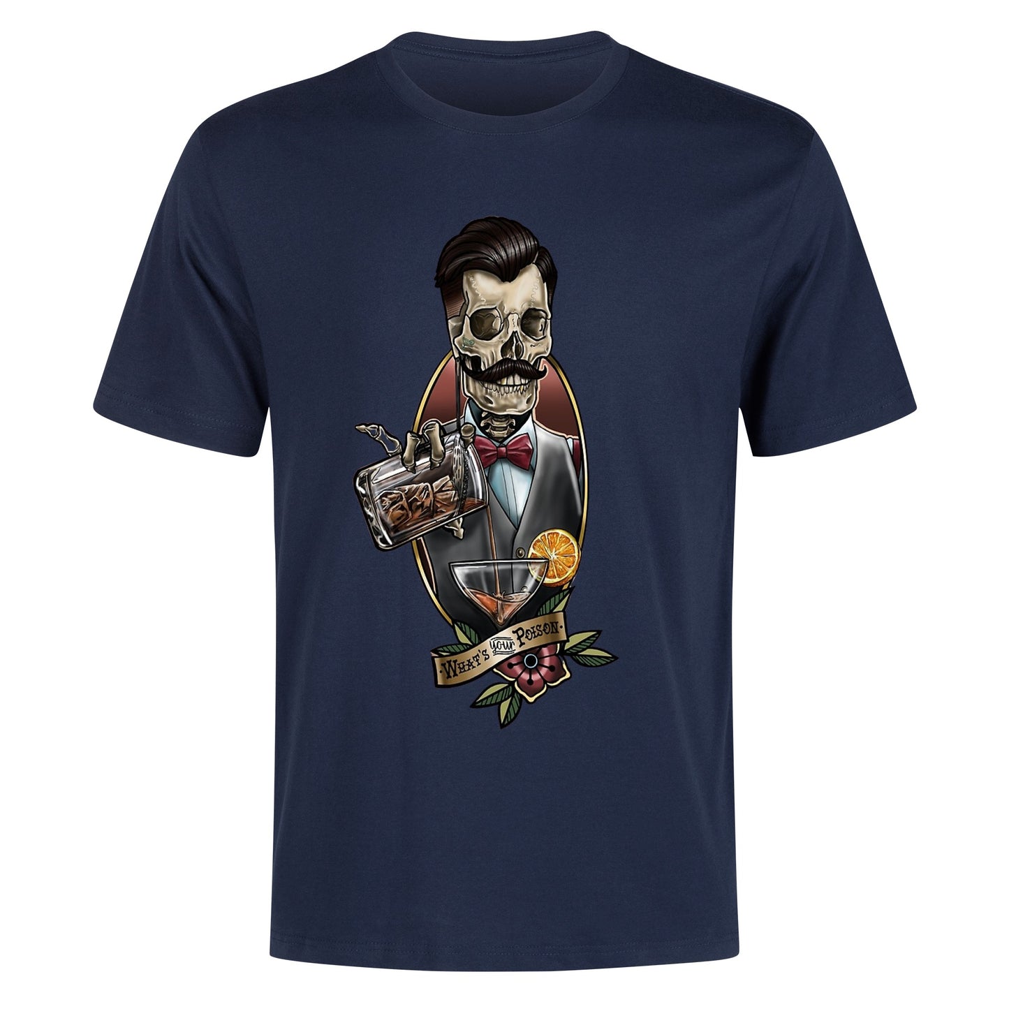 T-Shirt Bartender Skull Tattoo