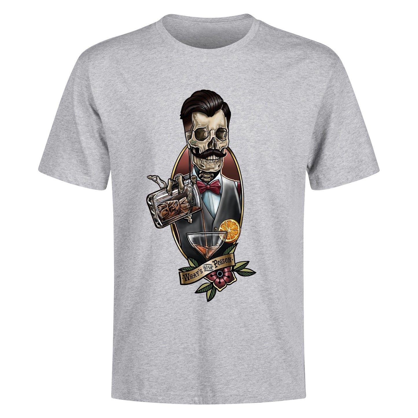 T-Shirt Bartender Skull Tattoo