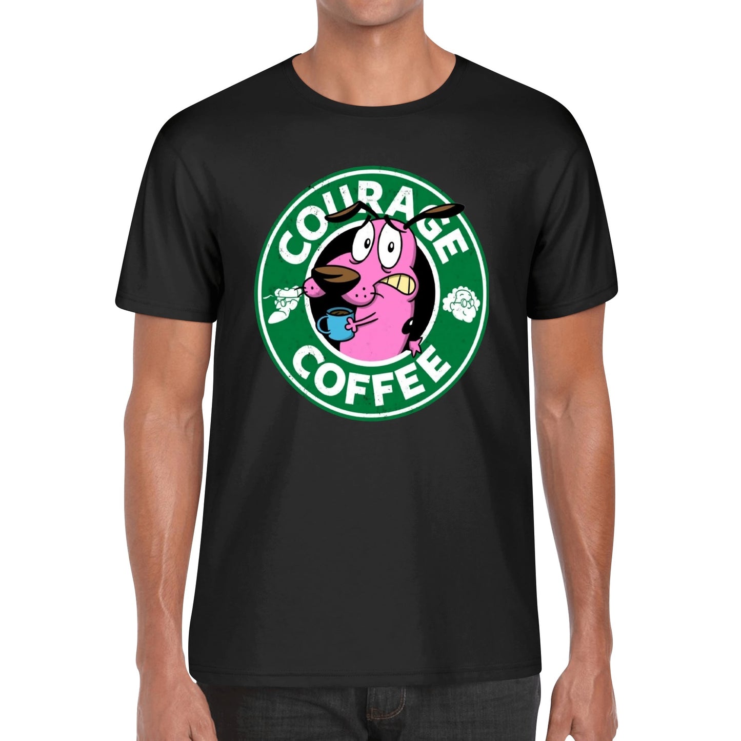 T-Shirt Courage Coffee – Courage the Dog Parody