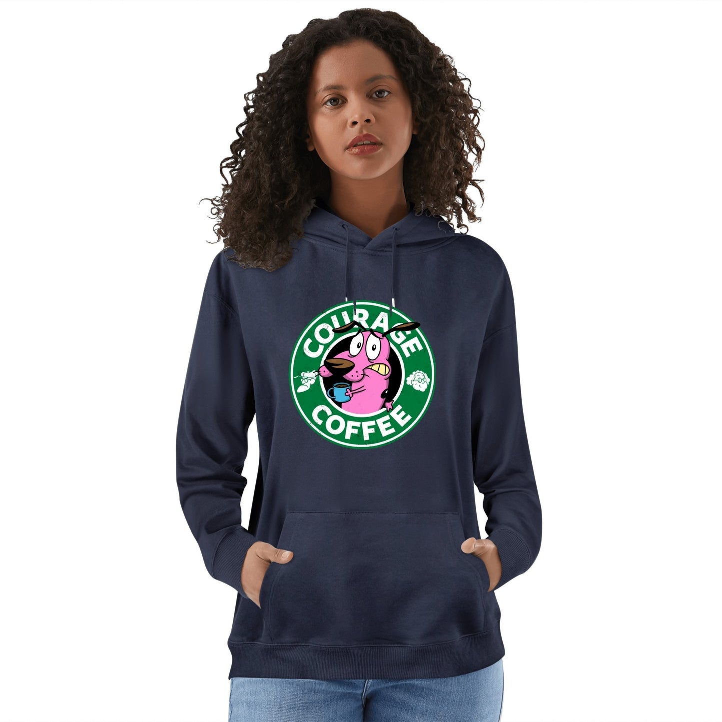 Cotton Hoodie Courage Coffee  – Courage the Dog Parody Logo