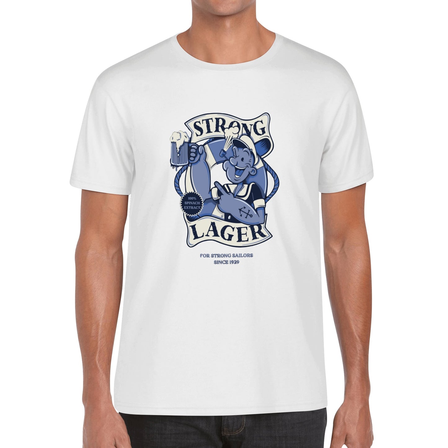 T-Shirt Strong Lager – Retro Sailor Beer Design