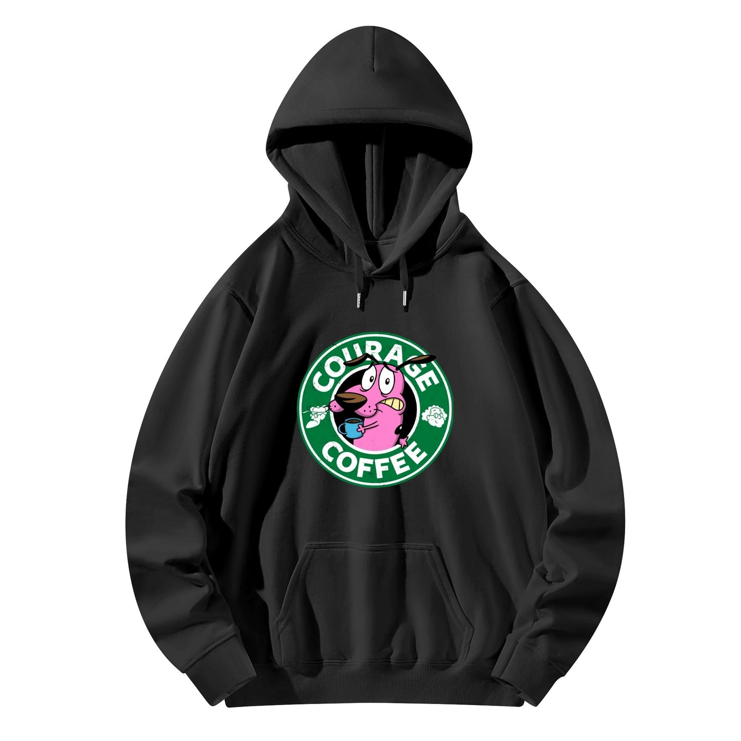 Cotton Hoodie Courage Coffee  – Courage the Dog Parody Logo