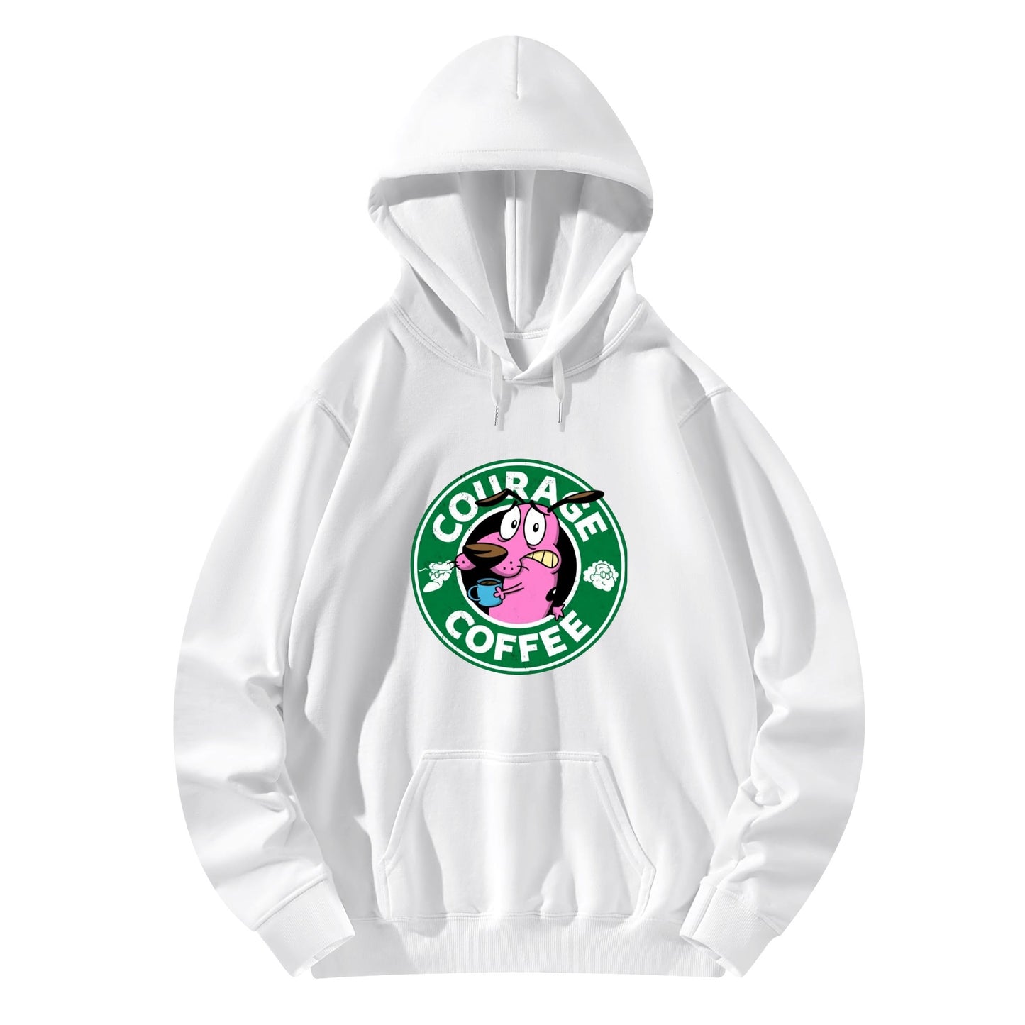 Cotton Hoodie Courage Coffee  – Courage the Dog Parody Logo