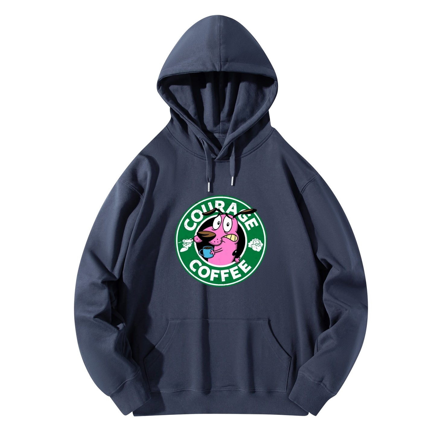 Cotton Hoodie Courage Coffee  – Courage the Dog Parody Logo