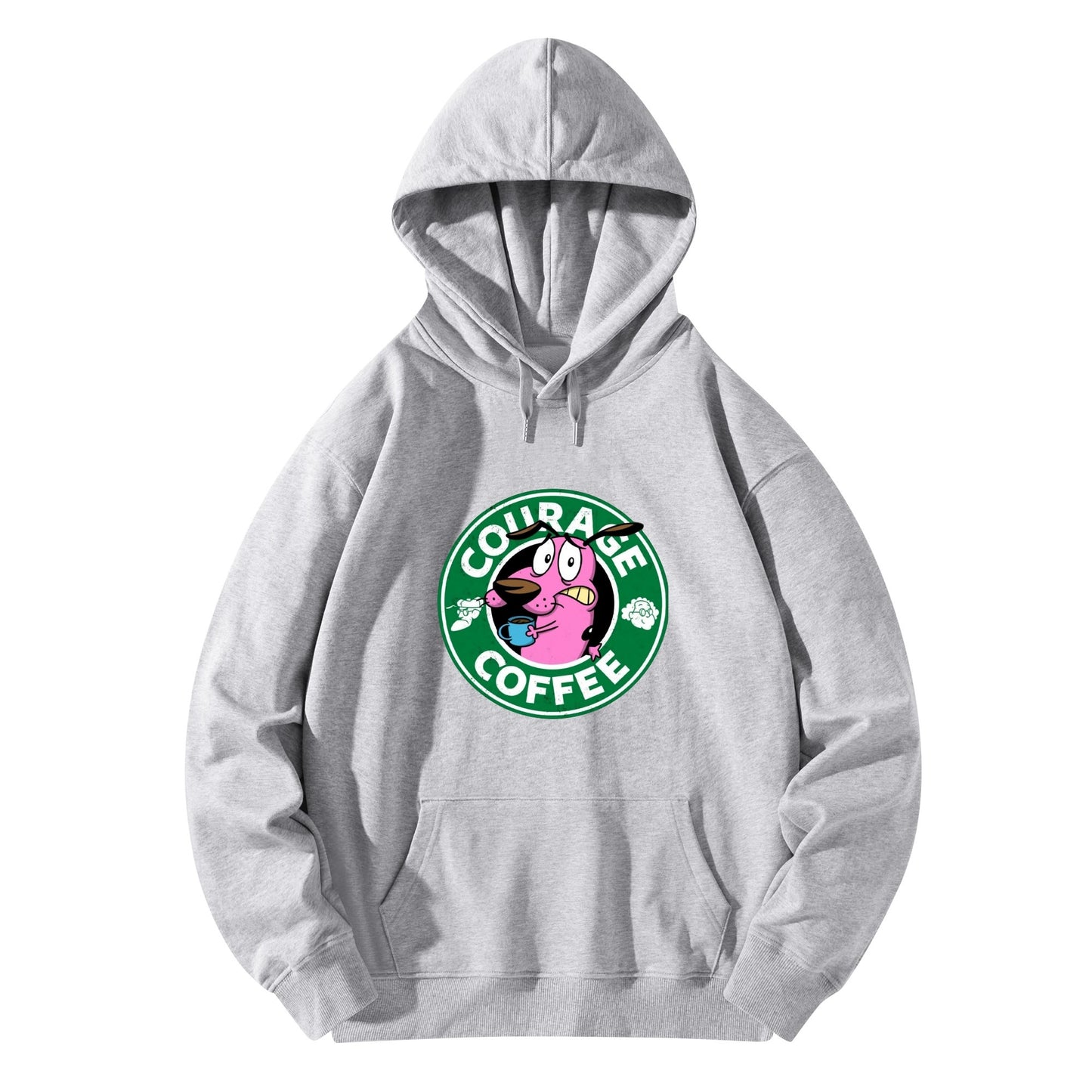 Cotton Hoodie Courage Coffee  – Courage the Dog Parody Logo