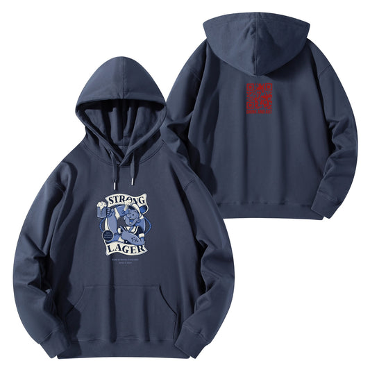 Cotton Hoodie Strong Lager – Retro Sailor Beer Design