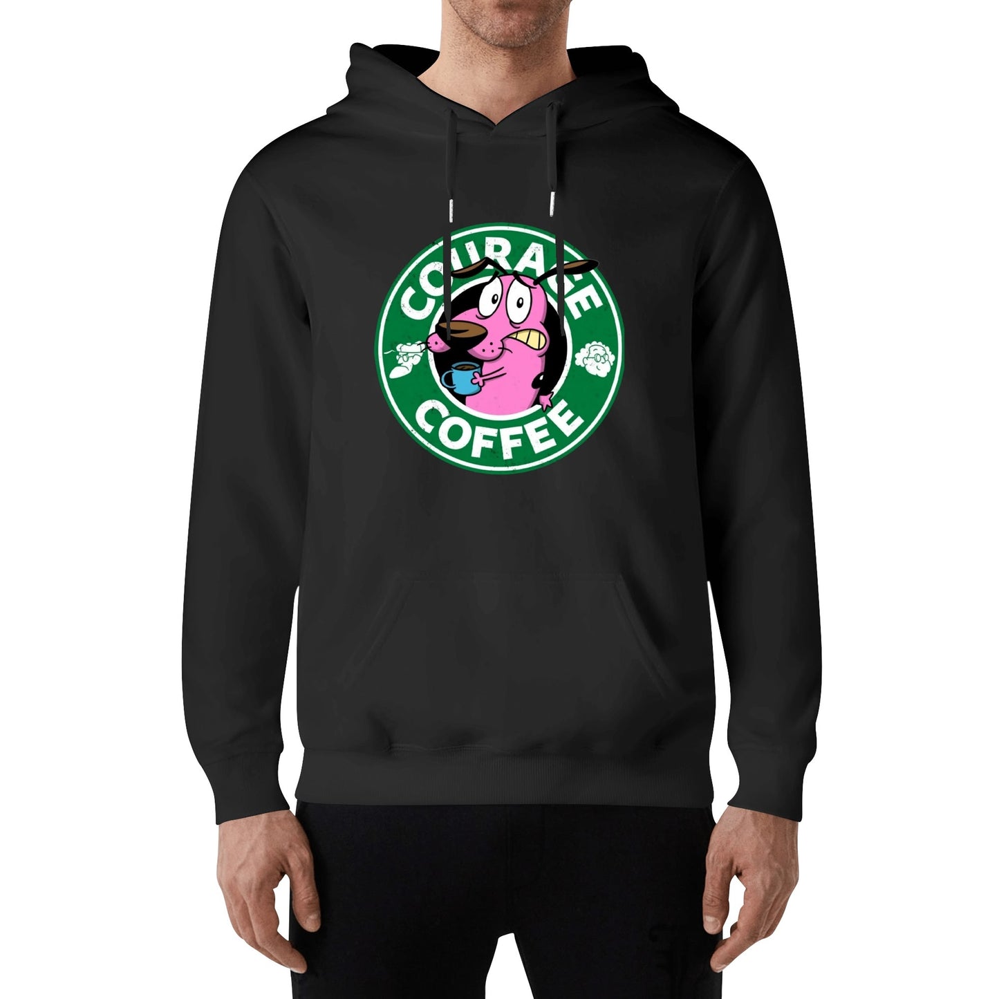 Cotton Hoodie Courage Coffee  – Courage the Dog Parody Logo