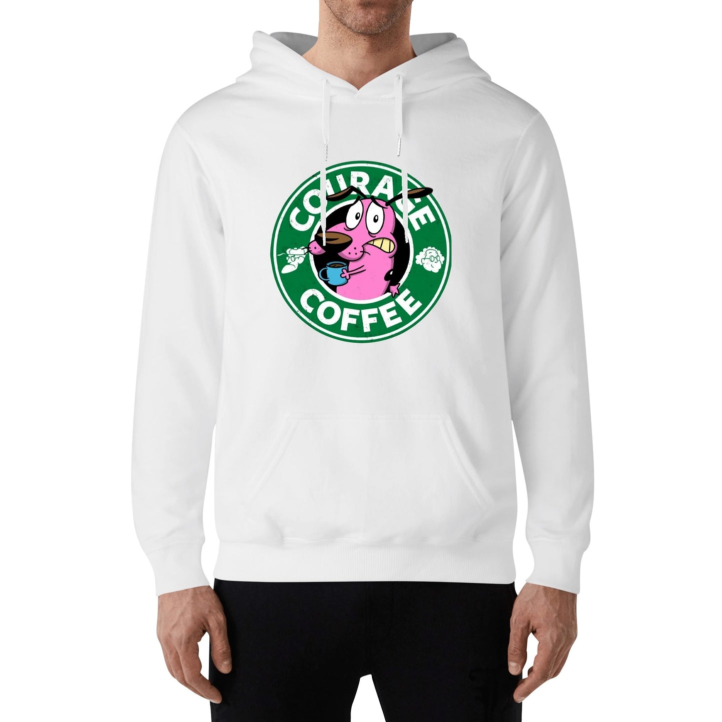 Cotton Hoodie Courage Coffee  – Courage the Dog Parody Logo