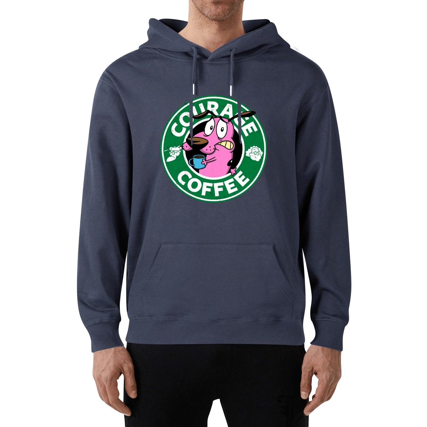 Cotton Hoodie Courage Coffee  – Courage the Dog Parody Logo