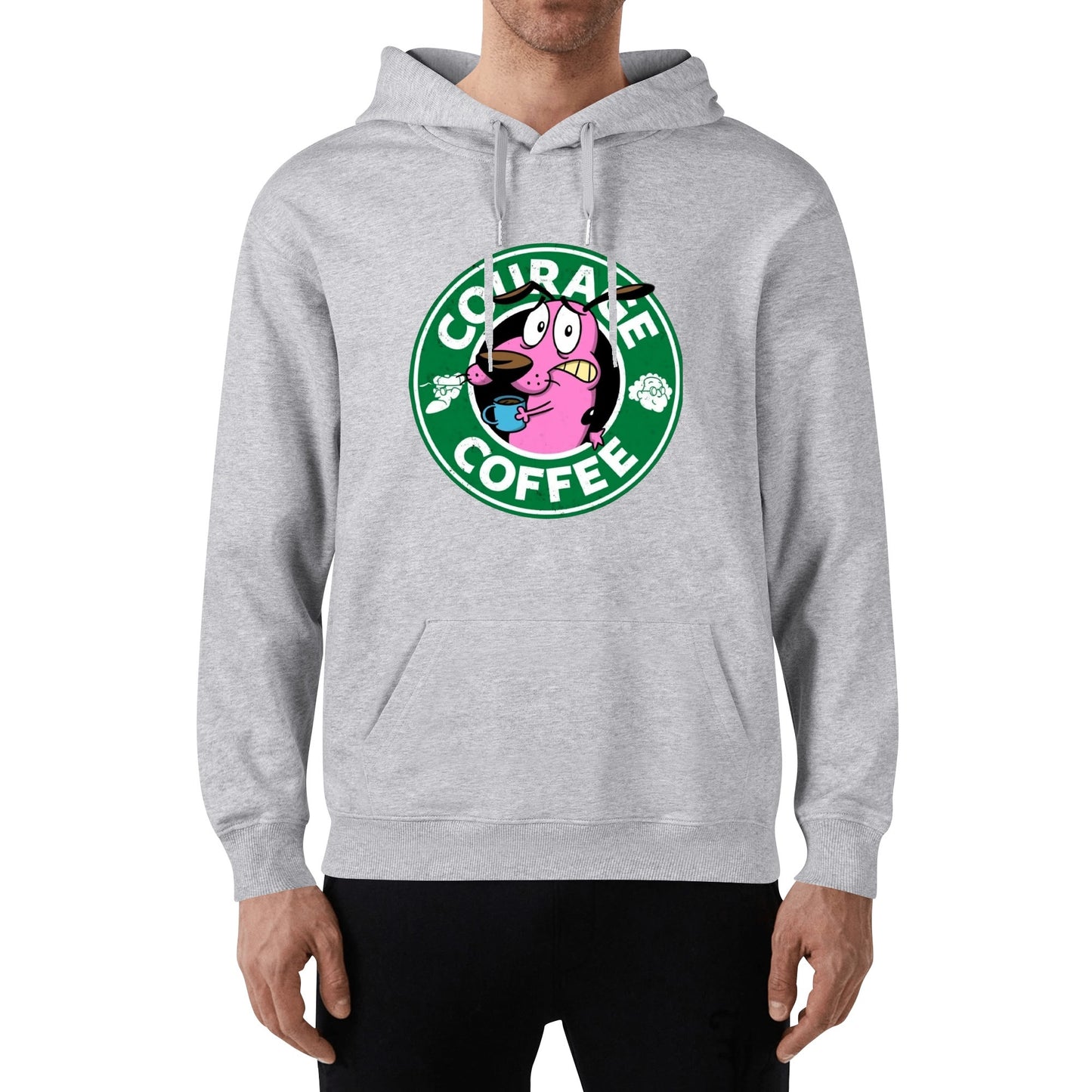 Cotton Hoodie Courage Coffee  – Courage the Dog Parody Logo