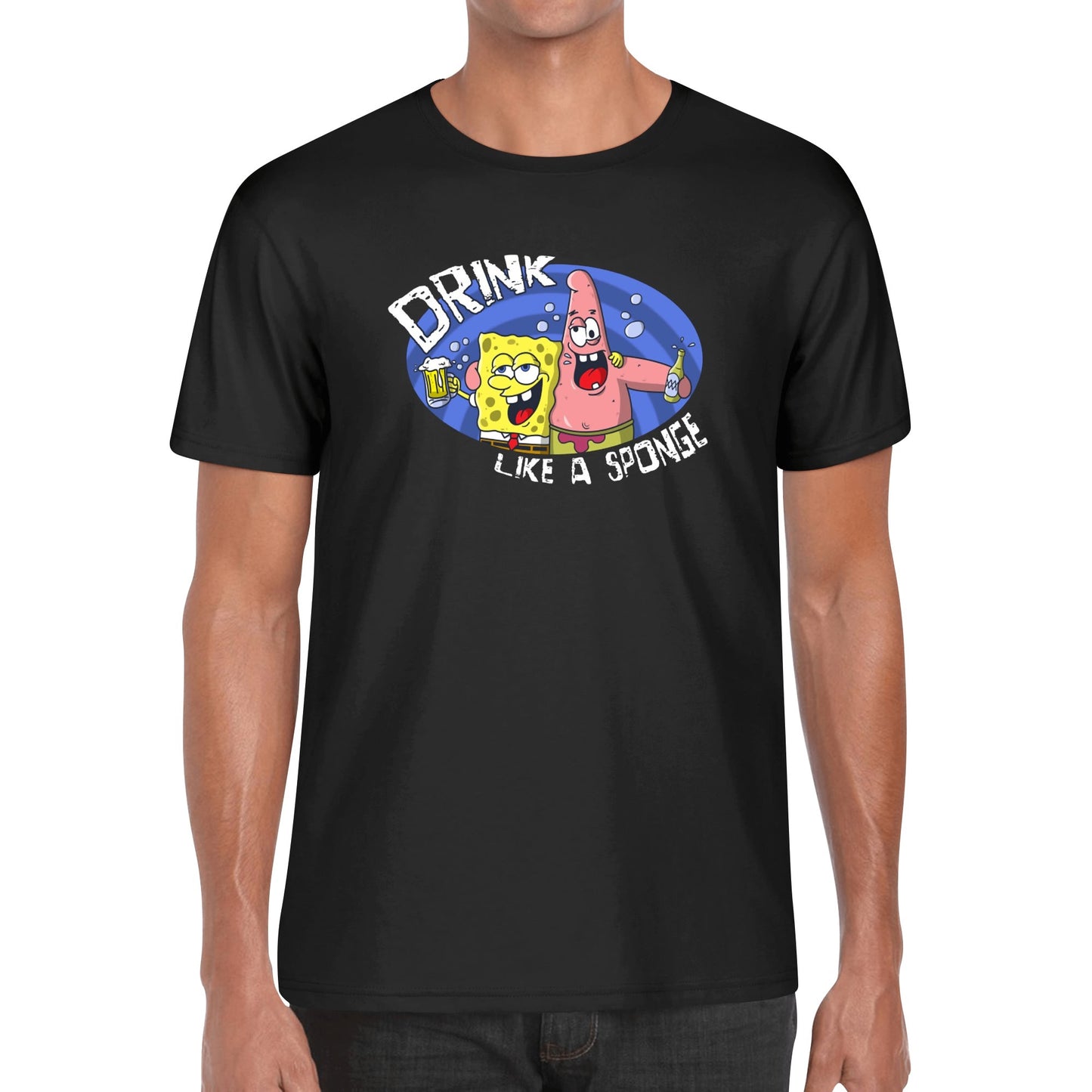 T-Shirt Funny Drunk Sponge & Starfish