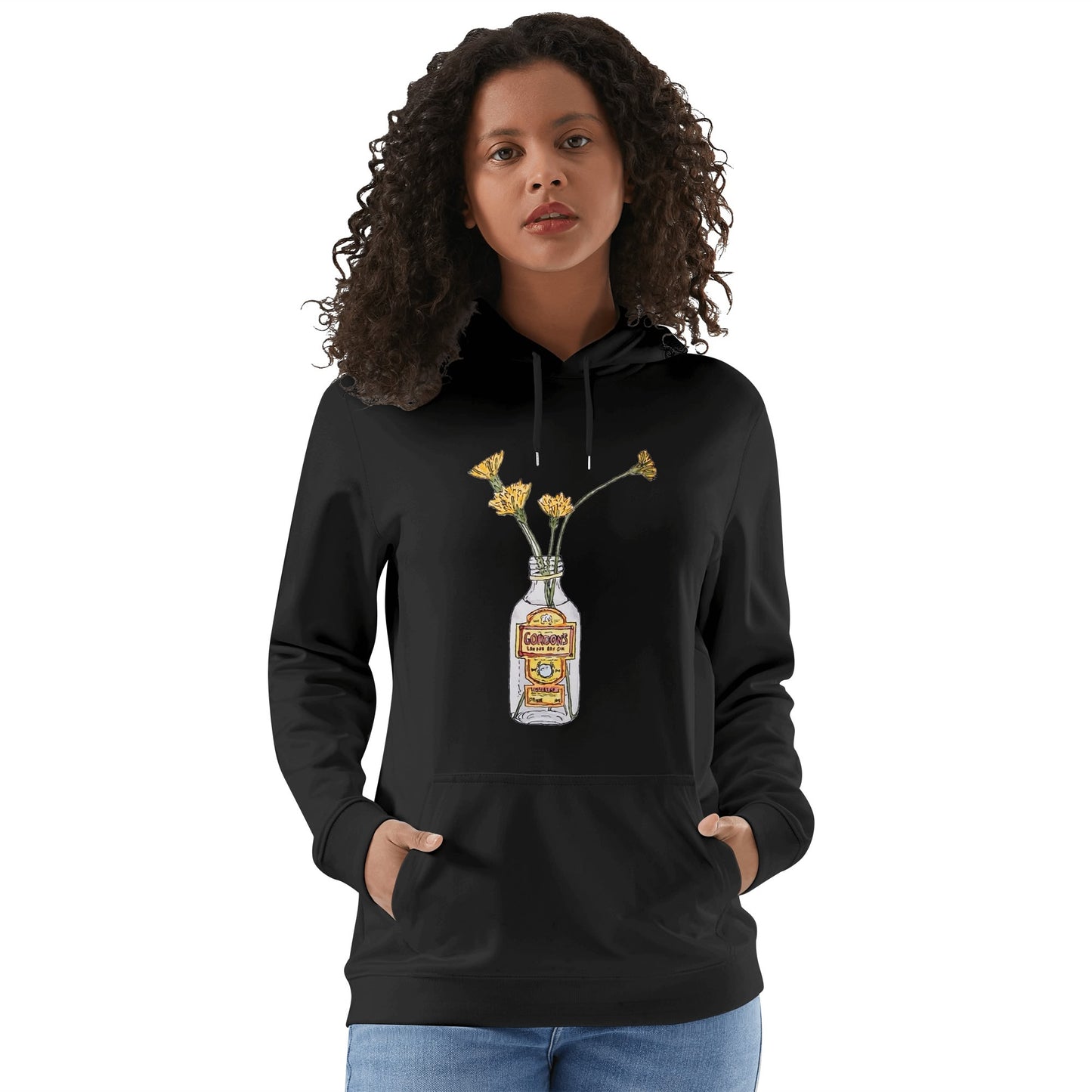 Cotton Hoodie Gin Gordons yellow flower