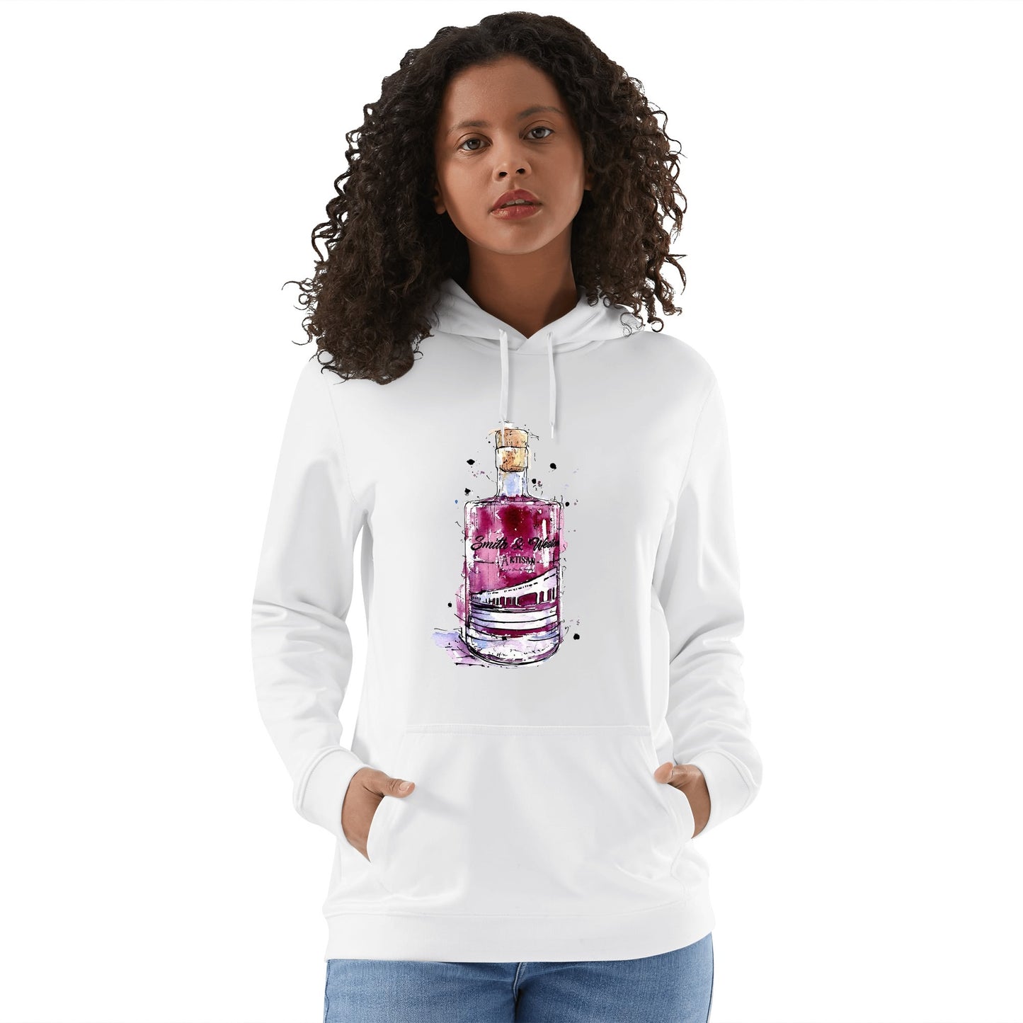 Cotton Hoodie Gin liqueur Smith & Weston watercolor