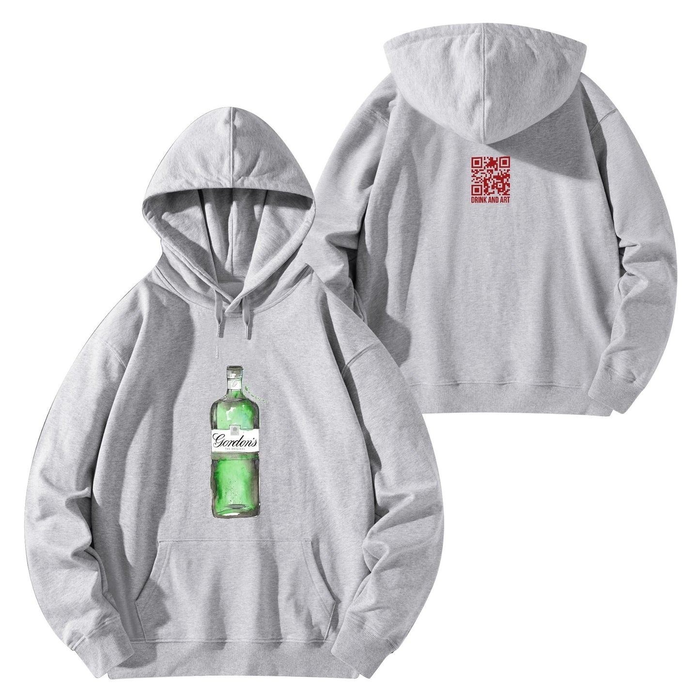 Cotton Hoodie Gin Gordons green watercolor