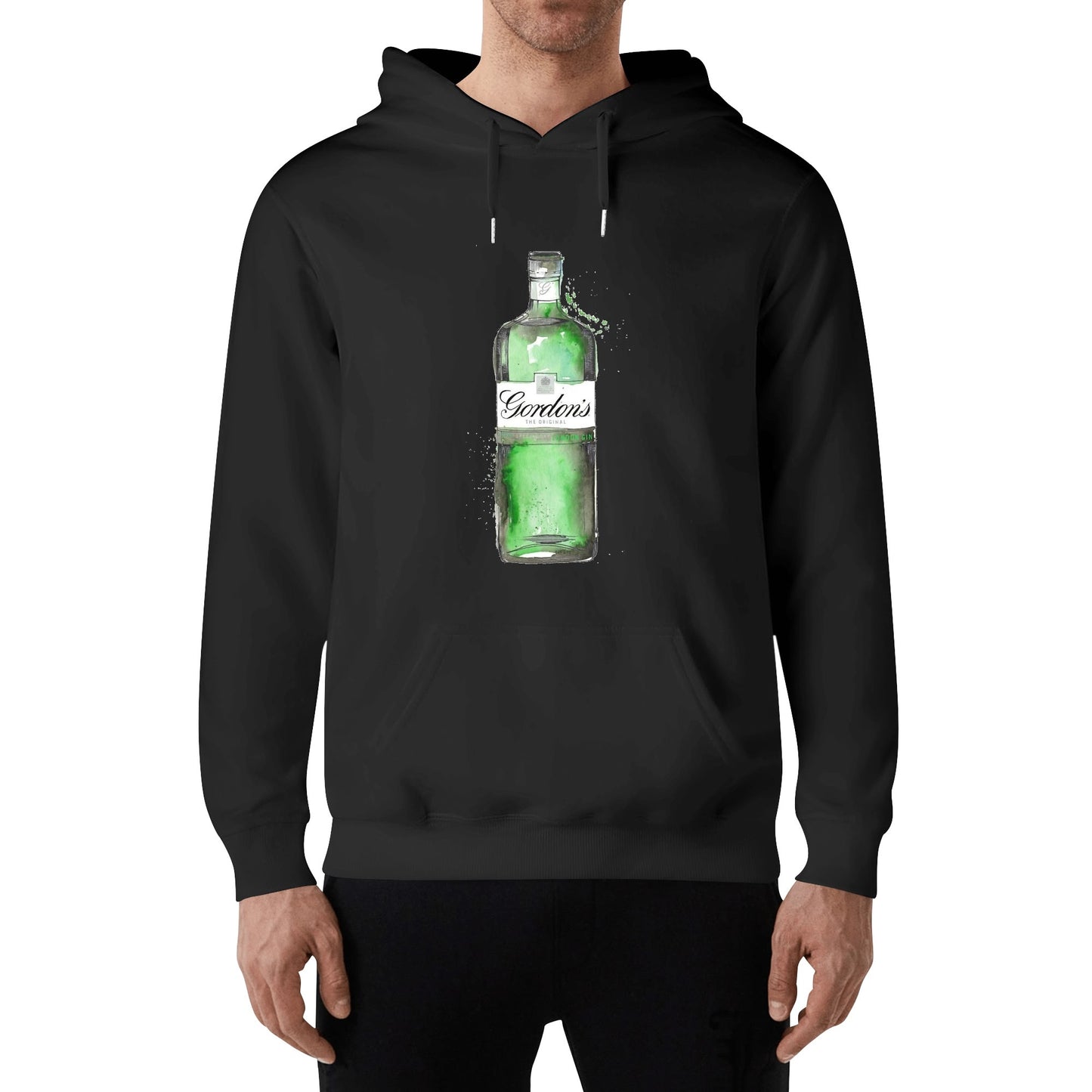 Cotton Hoodie Gin Gordons green watercolor