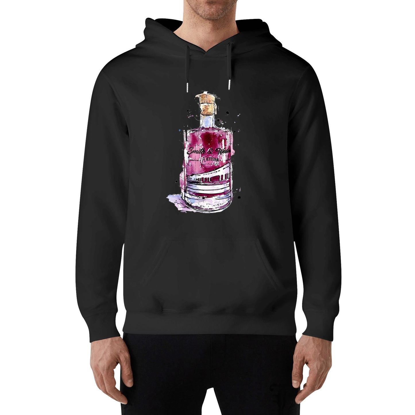 Cotton Hoodie Gin liqueur Smith & Weston watercolor