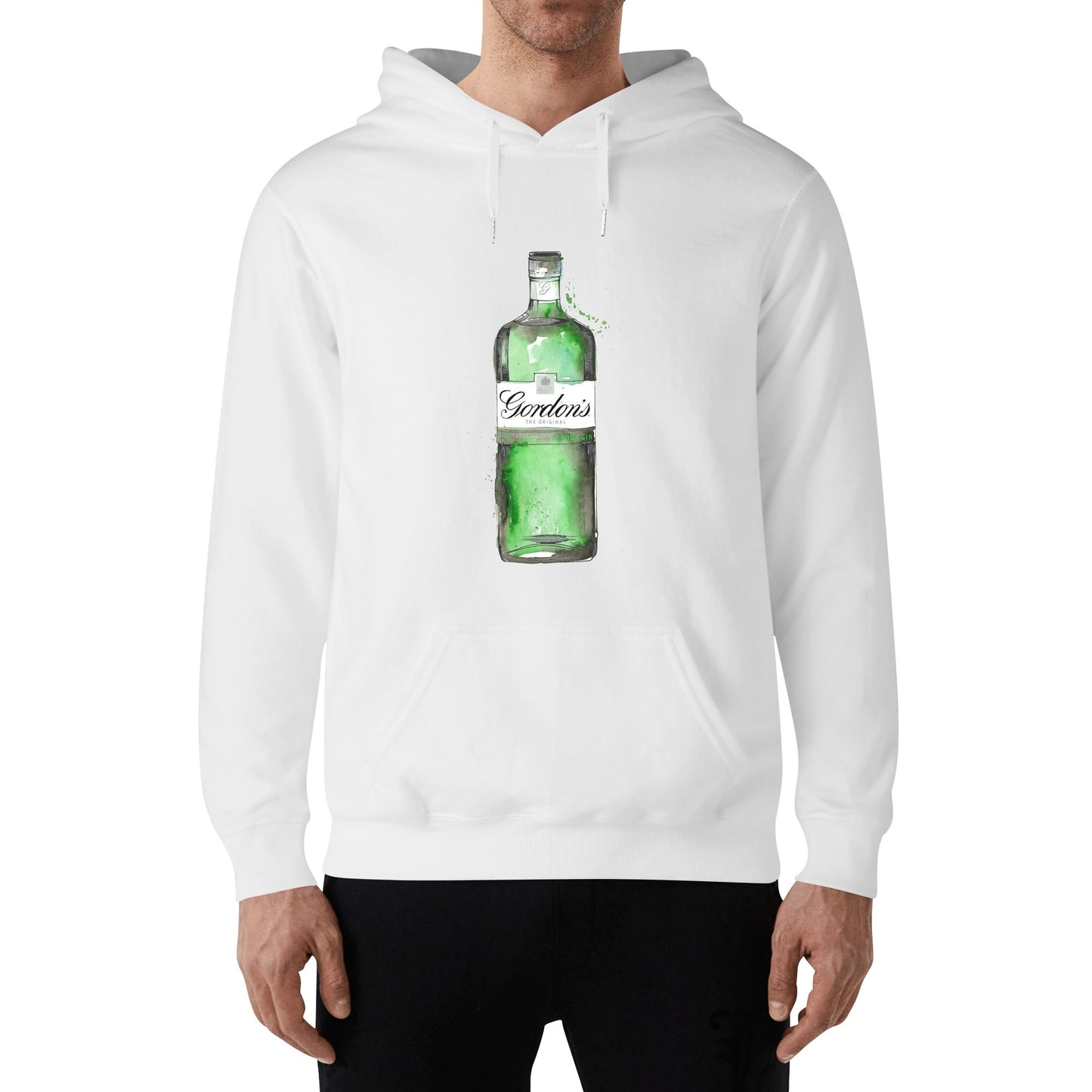 Cotton Hoodie Gin Gordons green watercolor