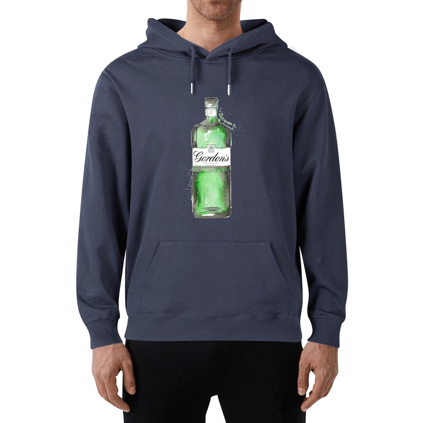 Cotton Hoodie Gin Gordons green watercolor