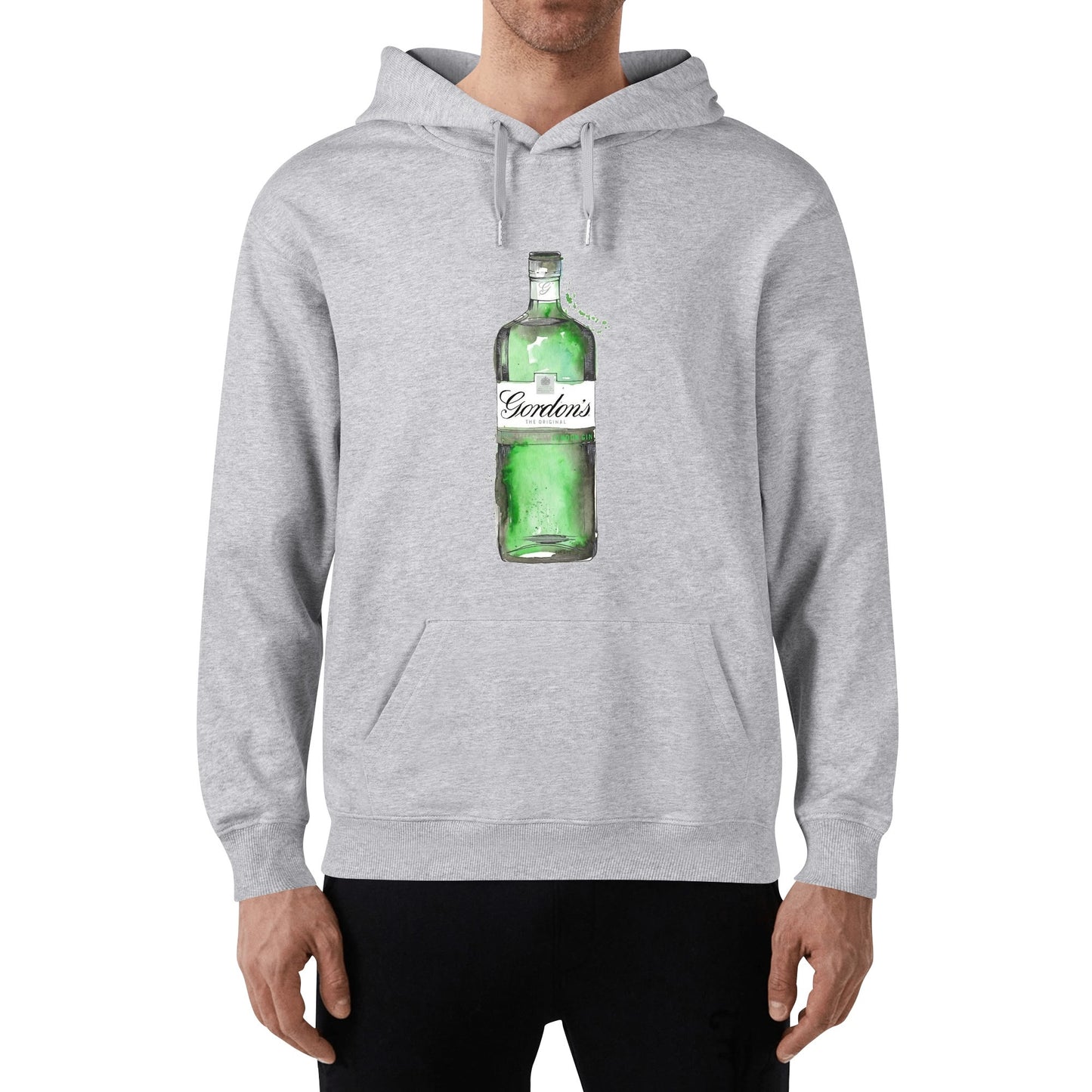 Cotton Hoodie Gin Gordons green watercolor