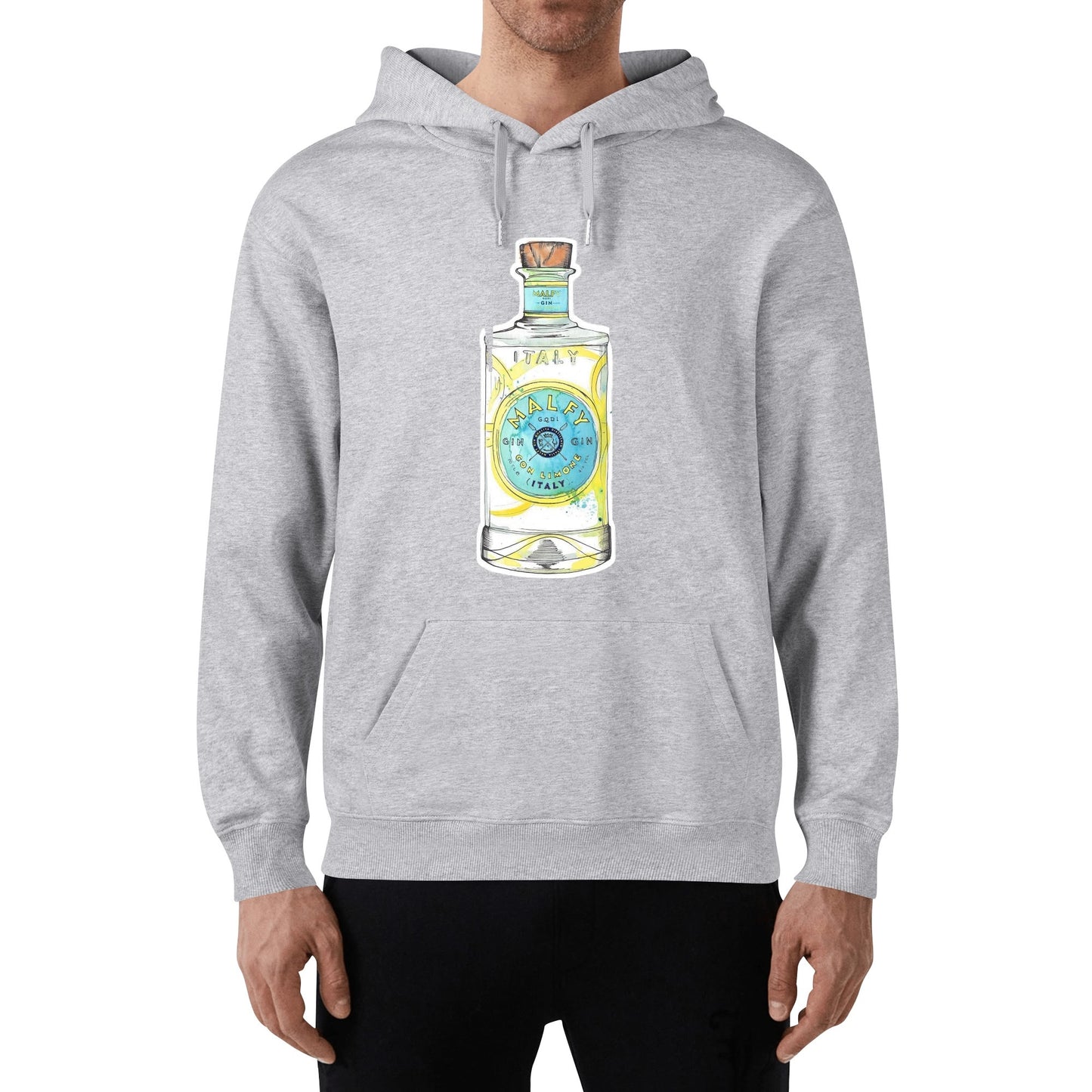 Cotton Hoodie Gin Malfy limone watercolor