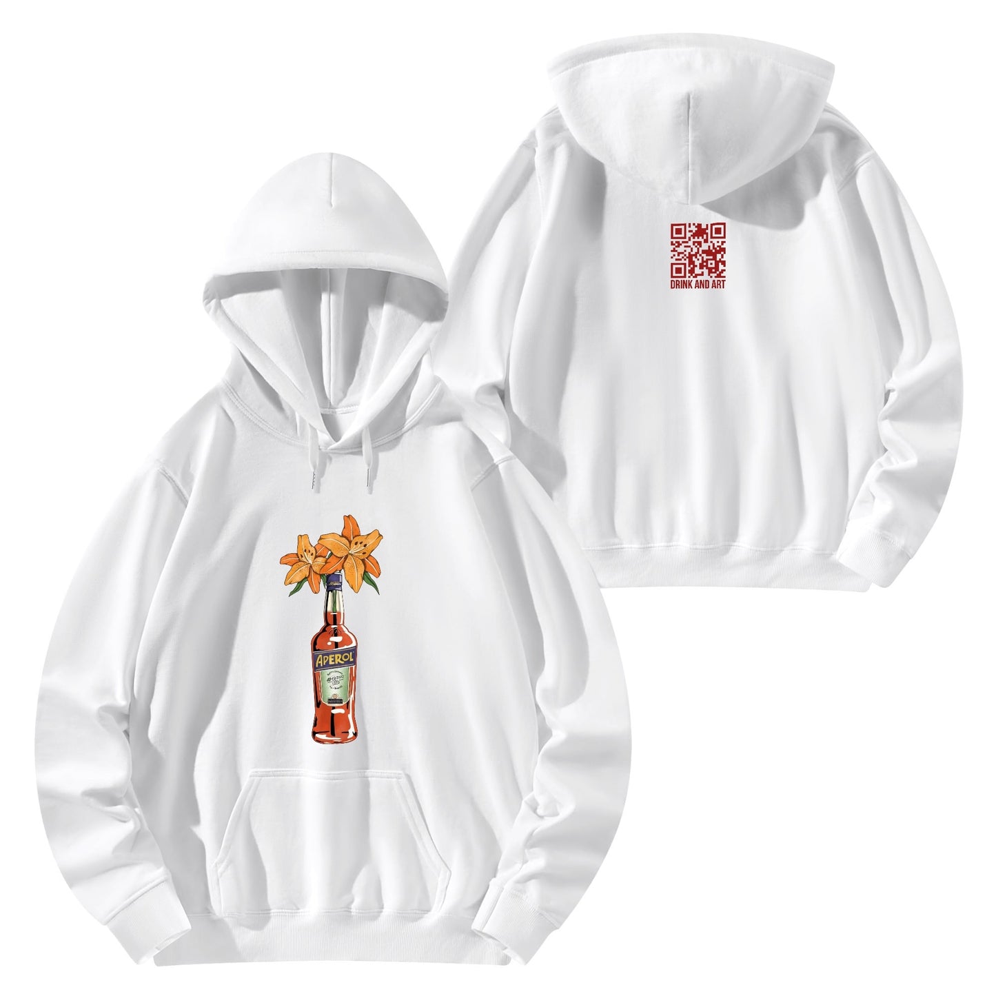 Cotton Hoodie Aperol lily flower