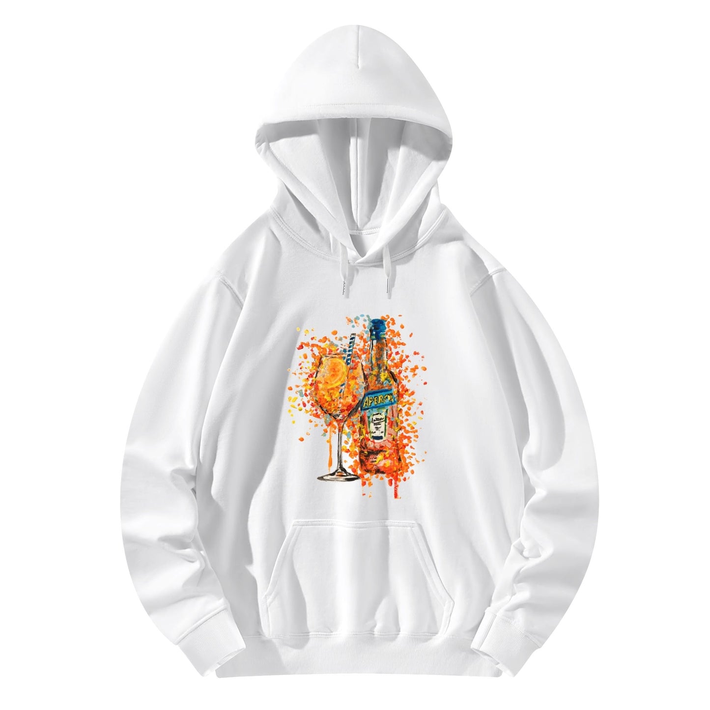 Cotton Hoodie Aperol colorful watercolor