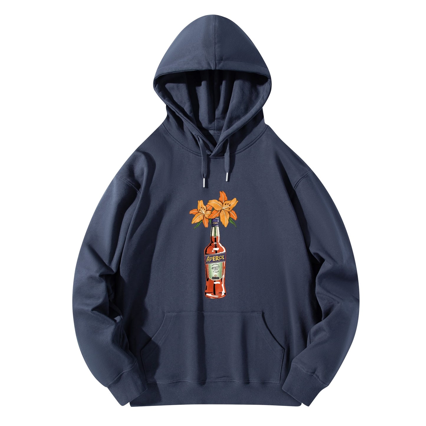 Cotton Hoodie Aperol lily flower