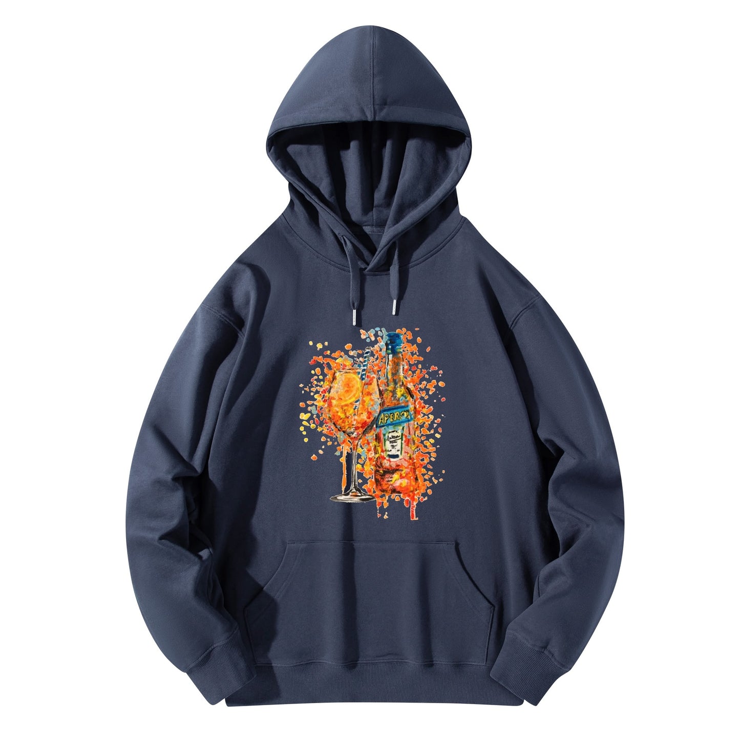 Cotton Hoodie Aperol colorful watercolor