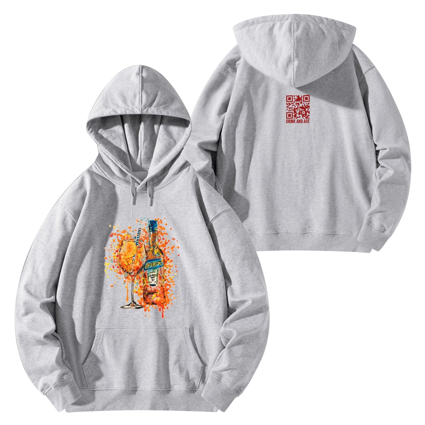 Cotton Hoodie Aperol colorful watercolor