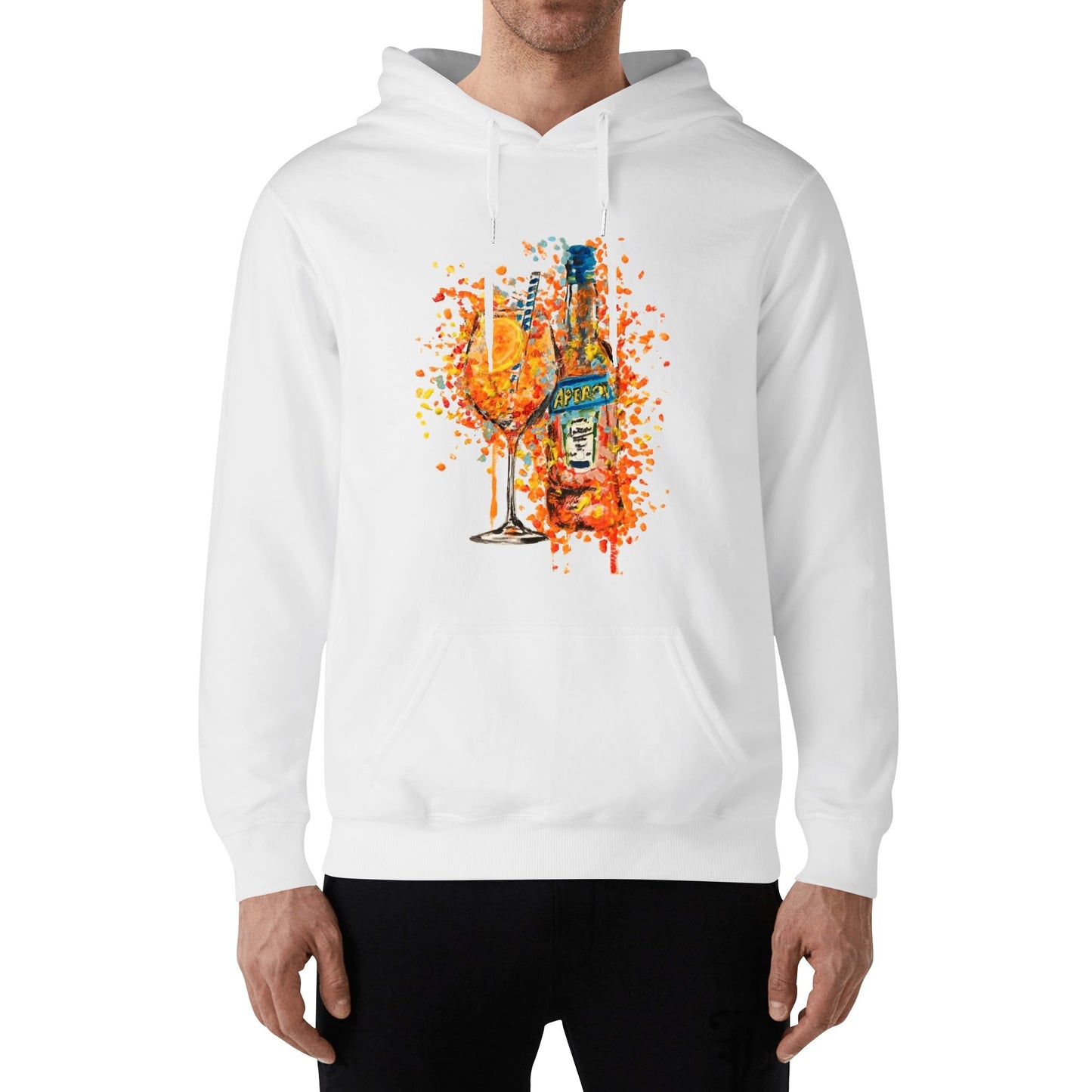 Cotton Hoodie Aperol colorful watercolor