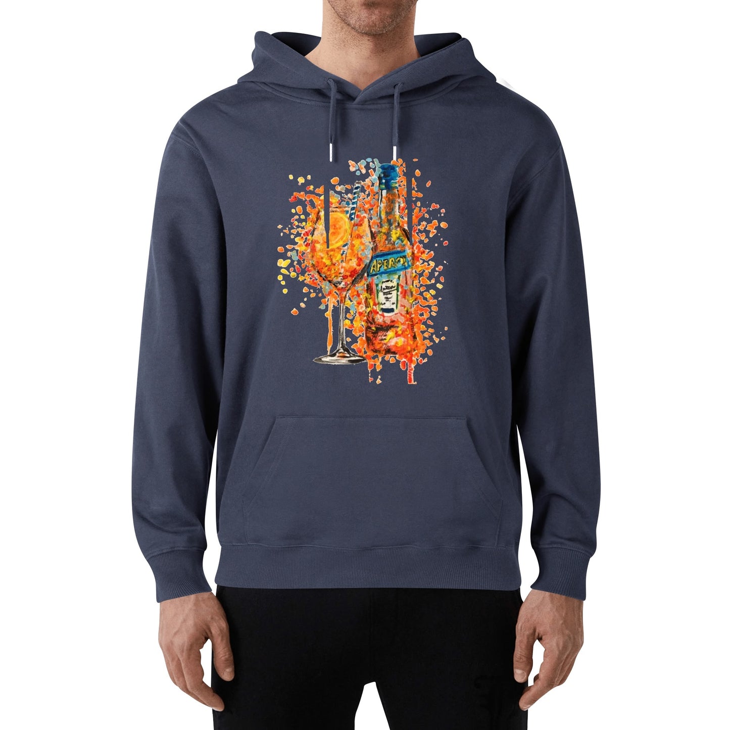 Cotton Hoodie Aperol colorful watercolor