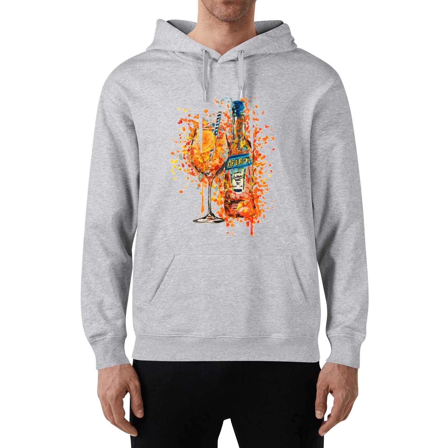 Cotton Hoodie Aperol colorful watercolor