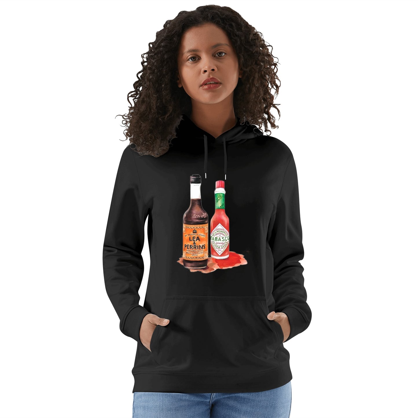 Cotton Hoodie Lea & Perrins & Tabasco Watercolor