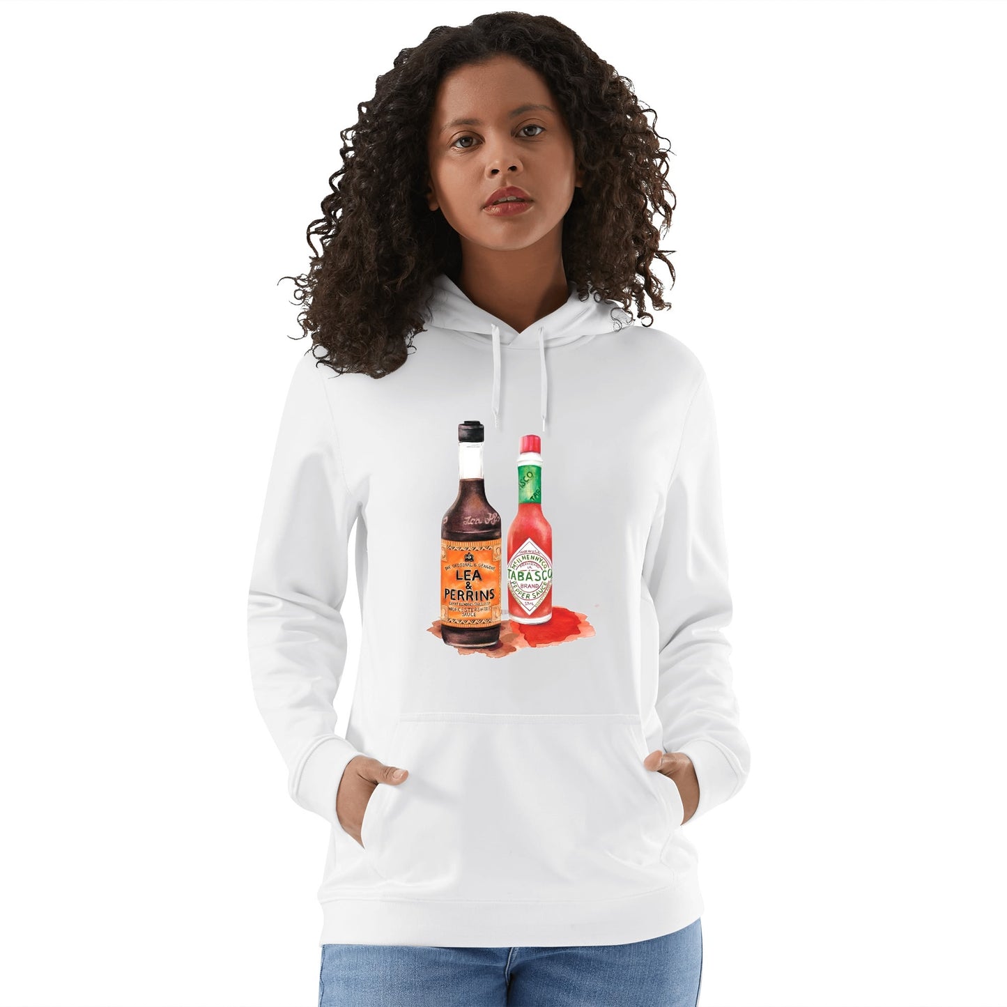 Cotton Hoodie Lea & Perrins & Tabasco Watercolor