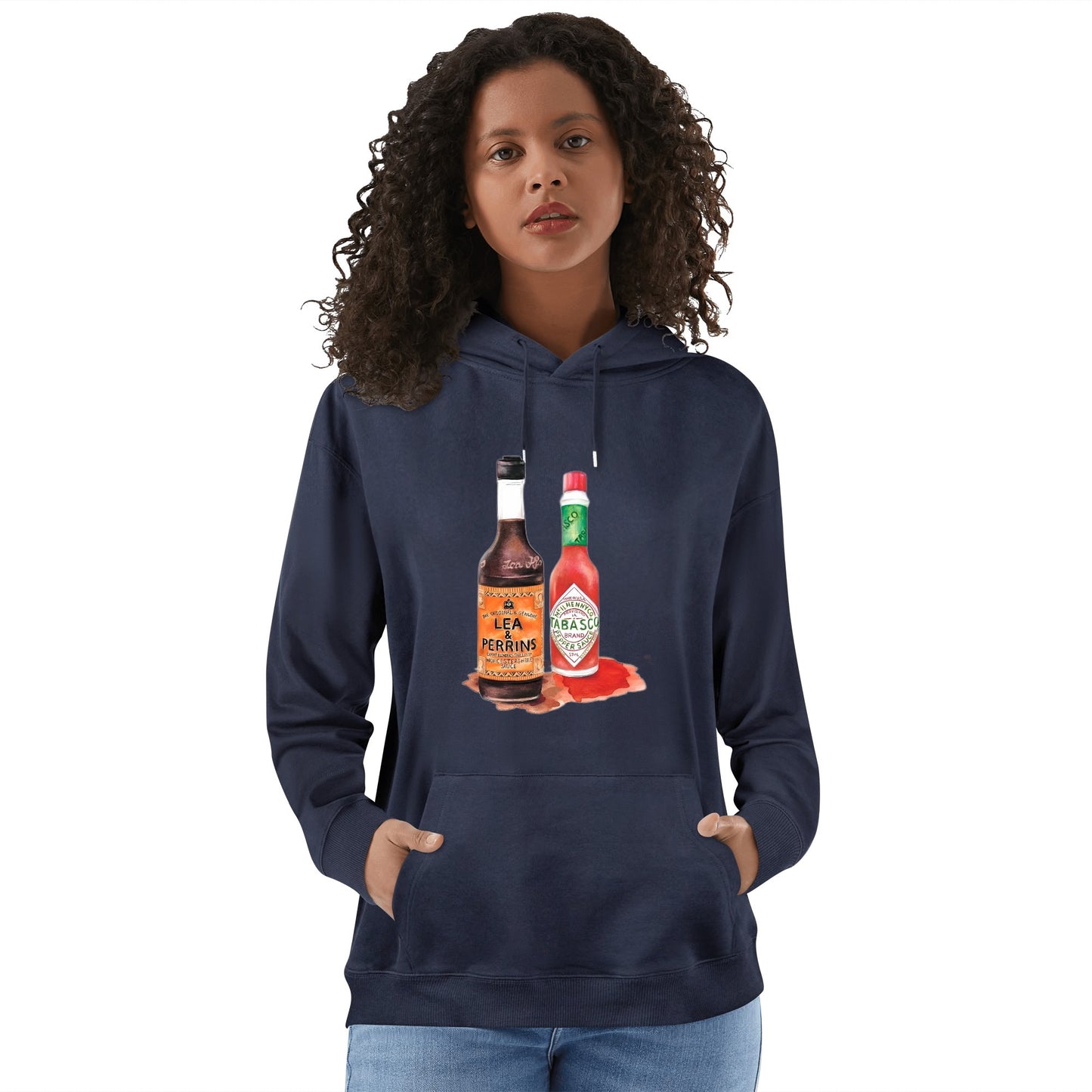 Cotton Hoodie Lea & Perrins & Tabasco Watercolor