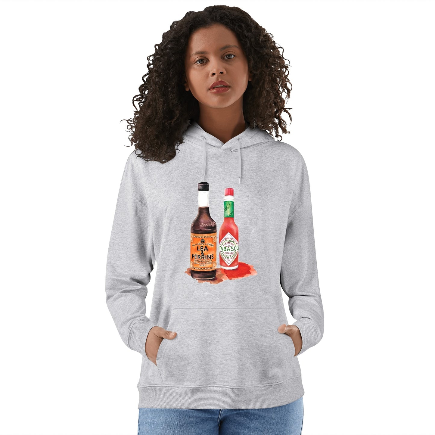 Cotton Hoodie Lea & Perrins & Tabasco Watercolor